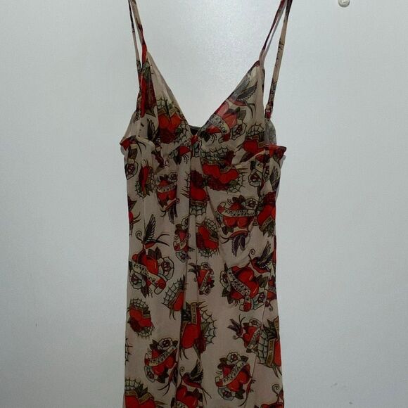 Harley-Davidson Women's Multicolor Sheer Spaghetti Strap Nighty Slip Dress XS - Picture 1 of 10